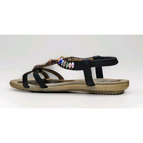 Siketu Black 39 (US 8) Flat Rubber Heel Slip-On Excellent Condition - Picture 6 of 8